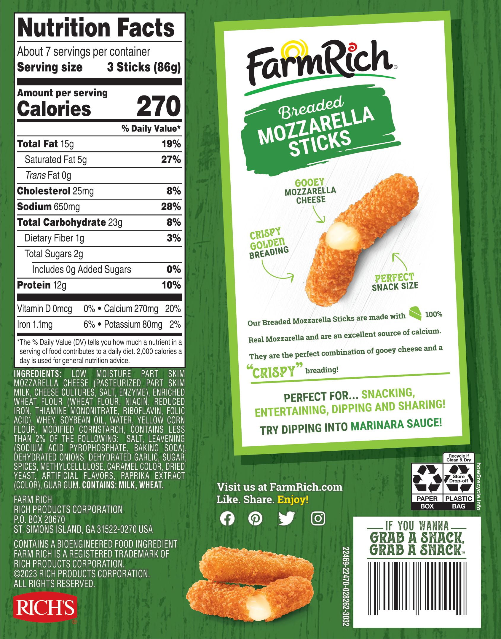FARM RICH MOZZARELLA STICKS