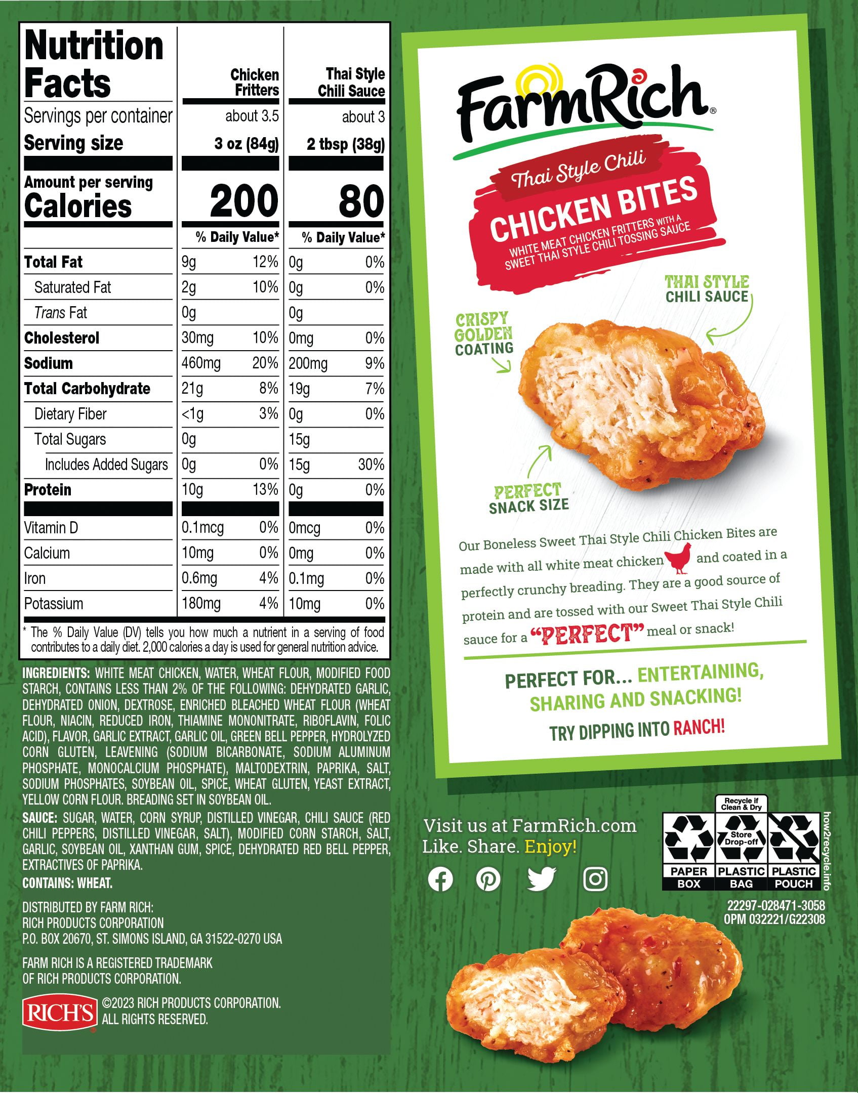 FARM RICH THAI STYLE CHILI CHICKEN BITES