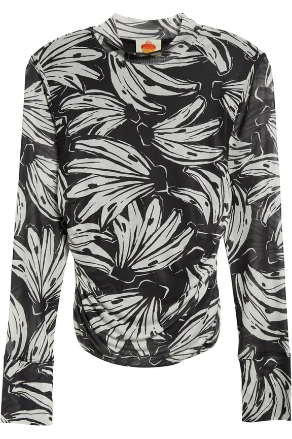 Women's Bossa Banana Black Tulle Blouse, Bossa Banana BlacK