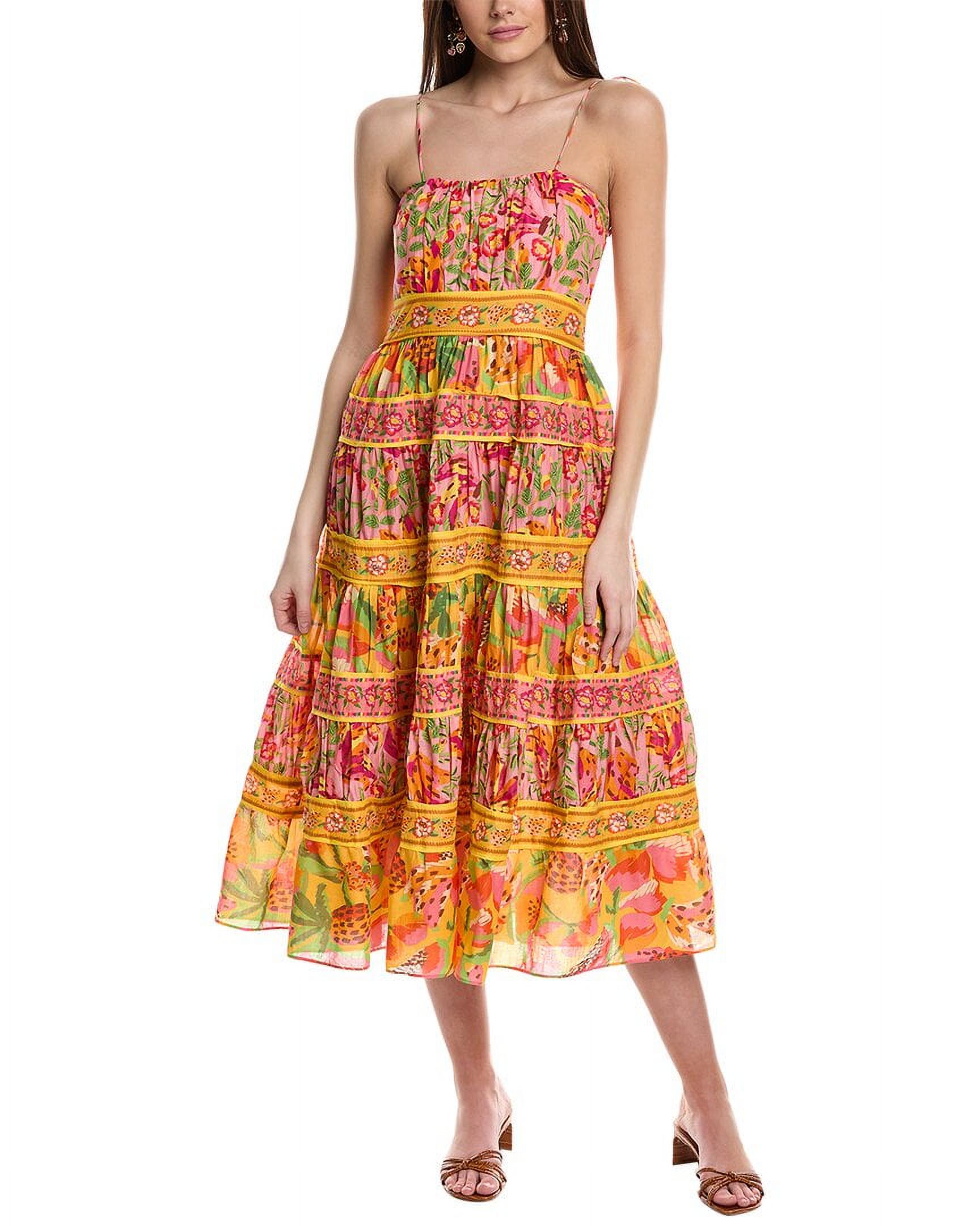 FARM Rio womens Mixed Fruits Paradise Midi Dress, XL, Pink