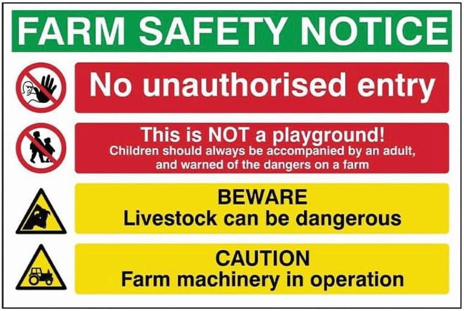 FARM SAFETY NOTICE Site Safety Metal Sign 8x12 Inch Notice Danger ...