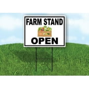 FARM STAND VEGETABLE OPEN BORDER 18inx24in Double Sided Yard Road Sign w/Stand