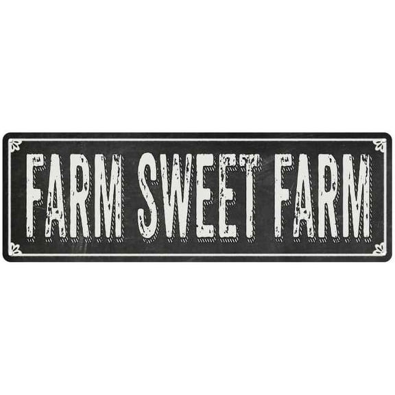 FARM SWEET FARM Shabby Chic Black Chalkboard Metal Sign 8x24 Decor 108240050068