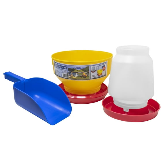 FARM-TUFF Durable Poultry and Game Bird All In One Three Piece Starter Kit for Chickens