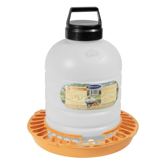FARM-TUFF Durable Top Fill Poly Duck Waterer, 5 Gallon Capacity