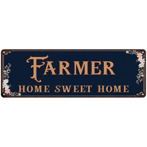 FARMER Home Sweet Home Victorian Look 6x18 Metal Sign 106180046487