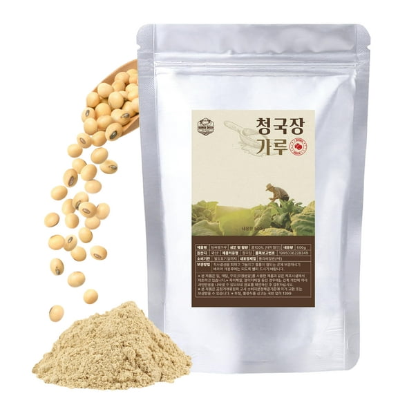 FARMER QUEEN Korean Traditional GGA1 Fermented Soybean Powder 17.6oz - Nattokinase Source Cheonggukjang Powder Soy Bean Natto Powder, 500.0 grams, 17.6 Ounce, 1