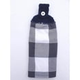 thumbnail image 1 of FARMHOUSE GINGHAM - BUFFALO CHECK PLAID - CHOICE OF COLORS - DOUBLE THICK CROCHET TOP HANGING KITCHEN TOWEL (NAVY BLUE), 1 of 2