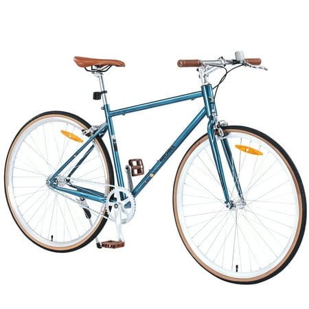 FARONZE 700C Road Bike,Blue, Single Speed Retro style