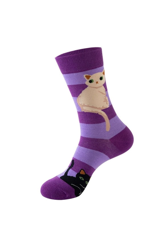 Crew Cute Animal Elegant Cat Socks,Suitable for Men and Women, 1 pair