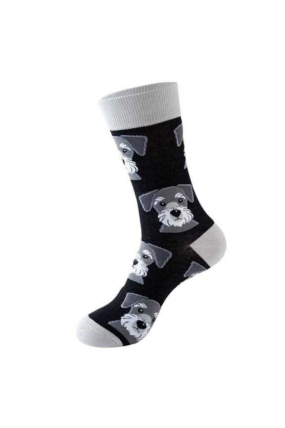 Crew Cute Animal Schnauzer Dog Socks, Suitable for Men and Women, 1 pair