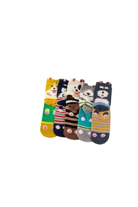 Dressed-Up Dog Pattern Socks for Women,Cute Animal Funny,One Size for All, 5 Pairs