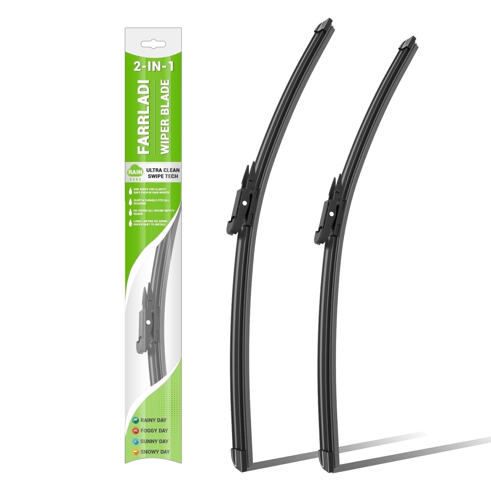FARRLADI 26"+20" Silicone Windshield Wipers Replacement for Lincoln MKS 2009-2016,Ford Taurus 2010-2018,Easy installation,OEM Quality Premium All-Season Front Wiper Blades (2 Pack)