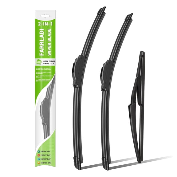 FARRLADI Windshield Wipers Replacement for Nissan Rogue 2014-2023/Pathfinder 2013-2021,Easy installation,Streak-free 26 Inch+17 Inch+12 Inch All-Season Front and Rear Wiper Blades(Pack of 3)