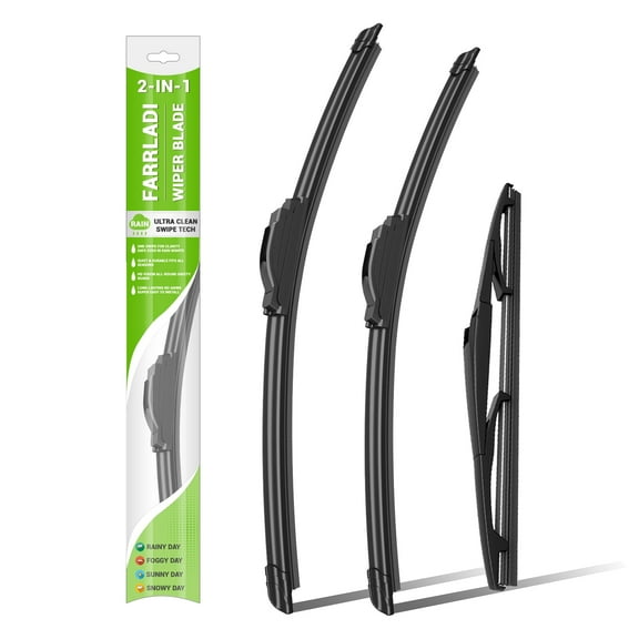 FARRLADI Windshield Wipers Replacement for Toyota Prius 2010-2015/Prius Plug-In 2012-2015 Easy installation,Streak-free 26 Inch+19 Inch+16 Inch All-Season Front and Rear Wiper Blades(Pack of 3)