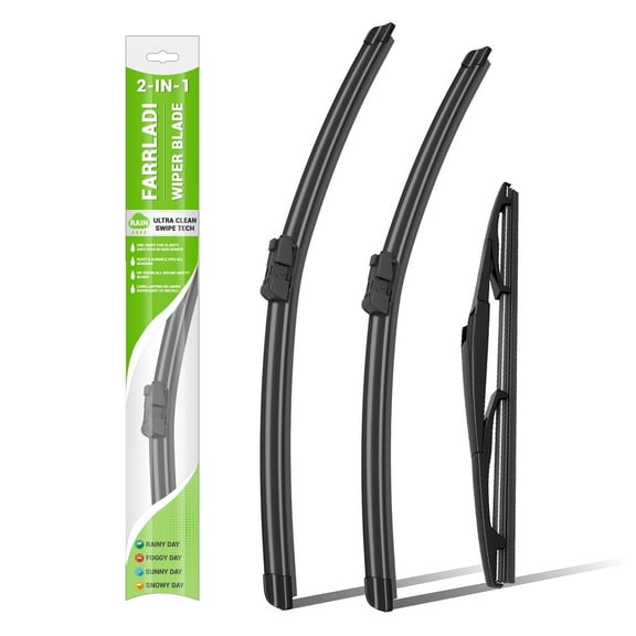 FARRLADI Windshield Wipers Replacement for 24"+18"+11" OEM Quality Premium All-Season Front Rear Wiper Blades(Pack of 3)