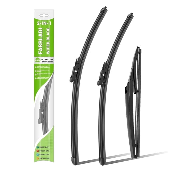 FARRLADI Silicone Windshield Wipers Replacement for Smart Fortwo W451 2007-2014,Original Equipment Automotive Replacement Wiper Blades - 23"+21"+10"(3 Pack)