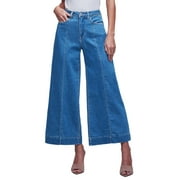 FARYSAYS Jeans for Women Wide Leg Jeans High Waisted Stretchy Trendy Cropped Baggy Front Seam Denim Pants