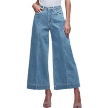 FARYSAYS Jeans for Women Wide Leg Jeans High Waisted Stretchy Trendy Cropped Baggy Front Seam Denim Pants