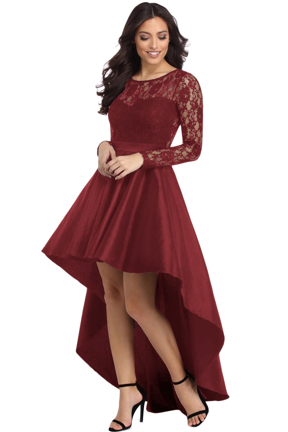 3D Floral Lace Applique A Line High Low Prom Dresses High/Low Cut For  Womens Evening Occasions And Cocktail Parties From Chicweddings, $81.11 |  DHgate.Com