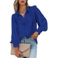 thumbnail image 1 of FARYSAYS Women's V Neck Blouses for Womens Dressy Tops and Blouses Button Front Shirt Ladies Blouses and Tops Dressy Long Sleeve Solid Color Blouse Top, 1 of 6