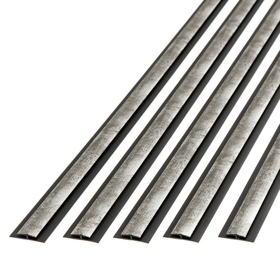 FASÄDE 47 in. Decorative Vinyl Divider Trim Crosshatch Silver (5 Pack)