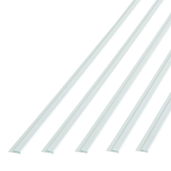 FASDE 47 in. Decorative Vinyl J Trim Matte White (5 Pack)