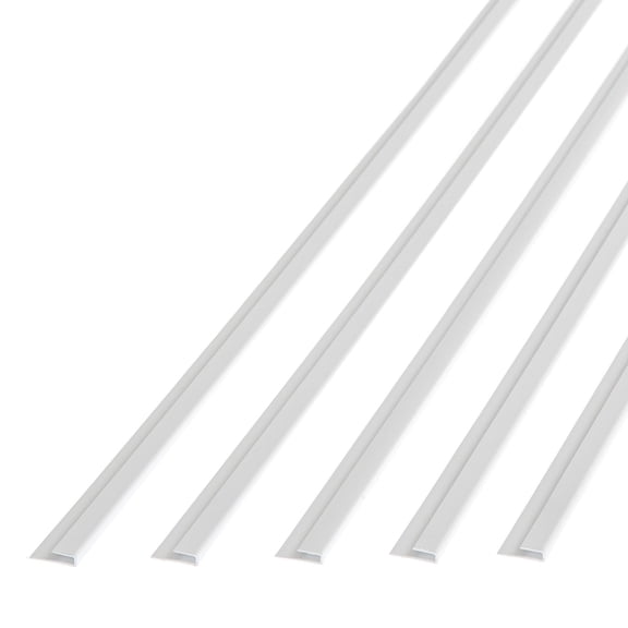 FASÄDE 47 in. Decorative Vinyl Large Profile J Trim Matte White (5 Pack)