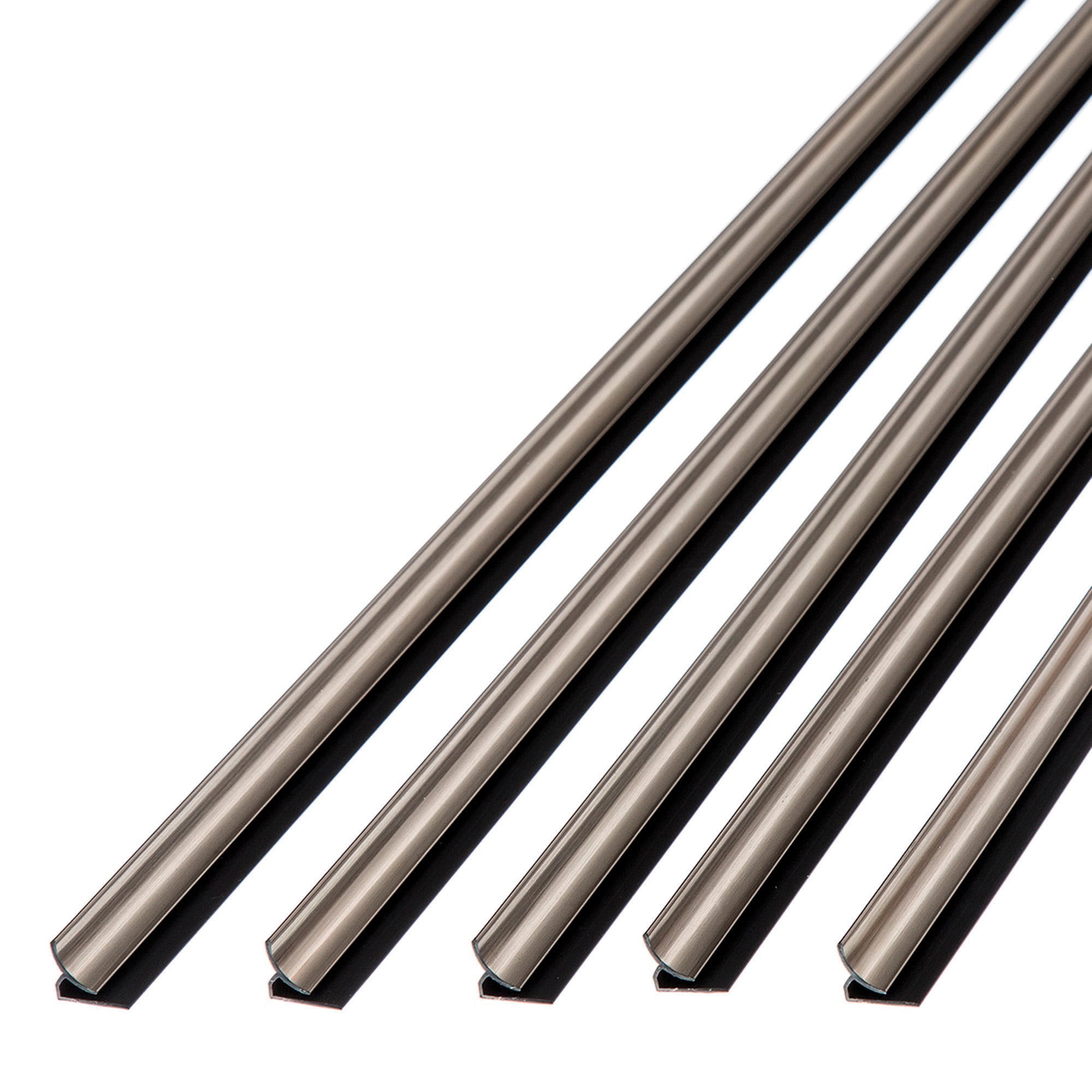 FASÄDE 47 in. Decorative Vinyl Large Profile Inside Corner Trim Brushed Nickel (5 Pack)