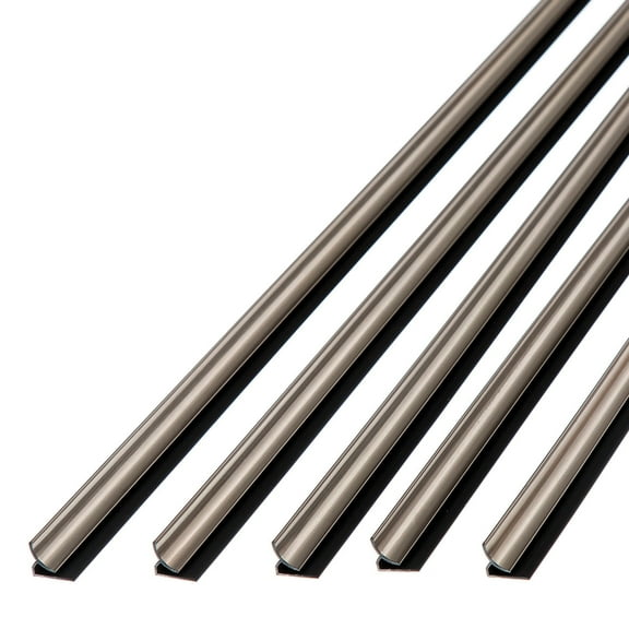 FASÄDE 47 in. Decorative Vinyl Large Profile Inside Corner Trim Brushed Nickel (5 Pack)