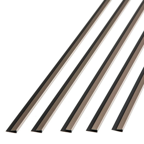 FASÄDE 47 in. Decorative Vinyl Large Profile J Trim Brushed Nickel (5 Pack)