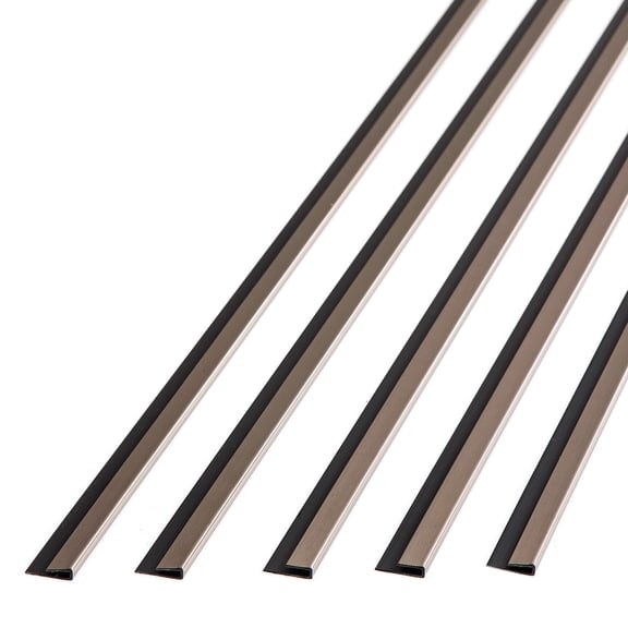 FASÄDE 47 in. Decorative Vinyl Large Profile J Trim Brushed Nickel (5 Pack)