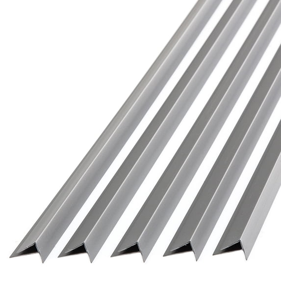 FASÄDE 47 in. Decorative Vinyl Large Profile Outside Corner Trim Argent Silver 5 Pack)