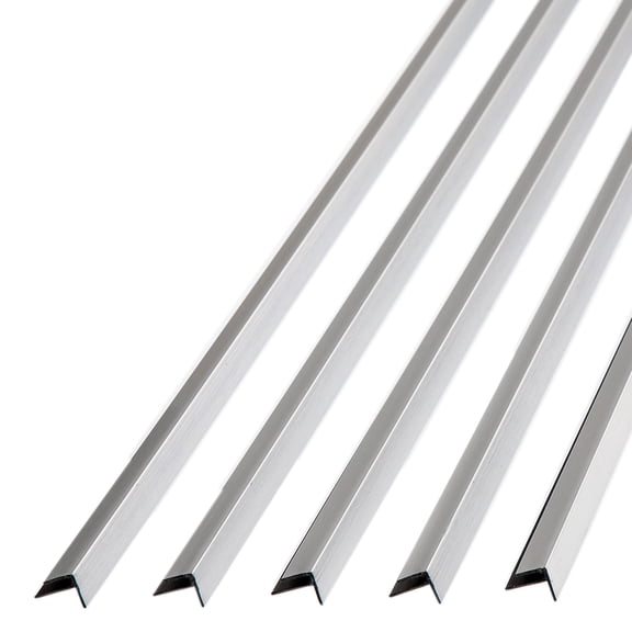 FASÄDE 47 in. Decorative Vinyl Outside Corner Trim Brushed Aluminum (5 Pack)