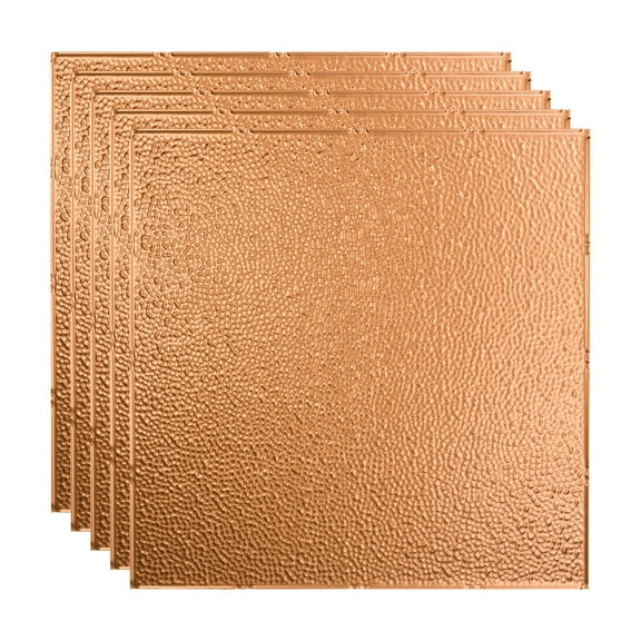 FASÄDE Border Fill Decorative Vinyl 2ft x 2ft Lay in Ceiling Panel in Polished Copper (5 Pack)