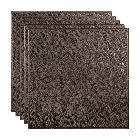 FASÄDE Border Fill Decorative Vinyl 2ft x 2ft Lay in Ceiling Panel in Smoked Pewter (5 Pack)