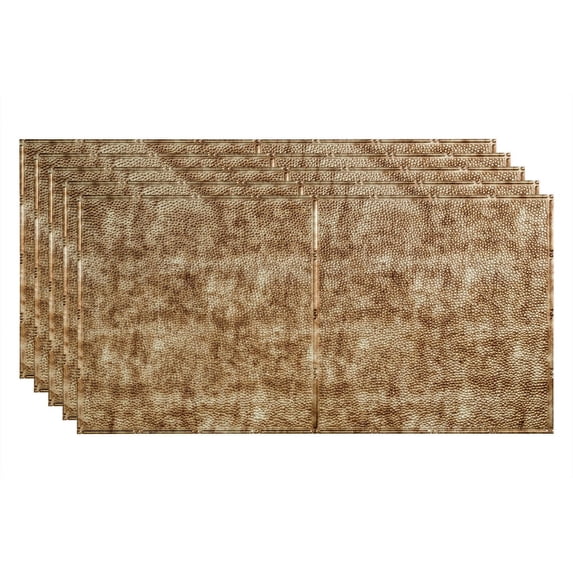 FASÄDE Border Fill Decorative Vinyl 2ft x 4ft Glue Up Ceiling Panel in Bermuda Bronze (5 Pack)