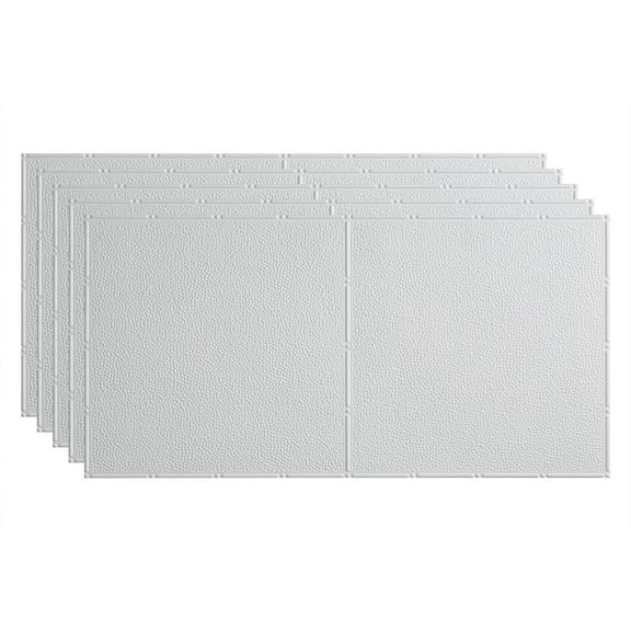 FASÄDE Border Fill Decorative Vinyl 2ft x 4ft Glue Up Ceiling Panel in Matte White (5 Pack)