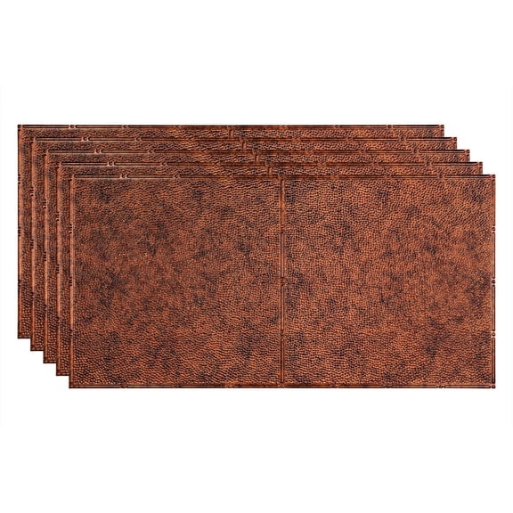 FASÄDE Border Fill Decorative Vinyl 2ft x 4ft Glue Up Ceiling Panel in Moonstone Copper (5 Pack)