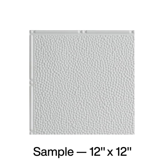 FASÄDE Border Fill Decorative Vinyl Glue Up Ceiling Panel in Gloss White (12X12 Inch Sample)