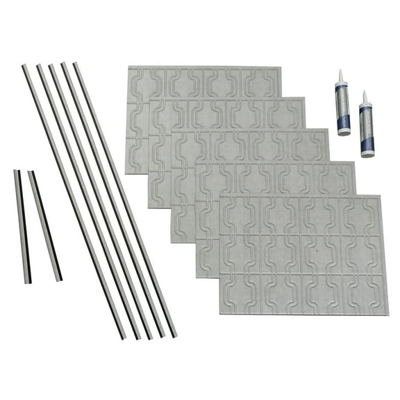 FASDE Chain Decorative Vinyl Backsplash 15 sq ft Kit in Cashmere
