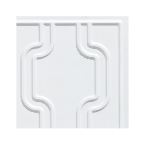 FASDE Chain Decorative Vinyl Backsplash Panel in Matte White (6X6 Inch Sample)