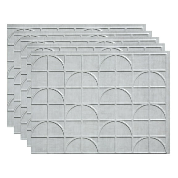 FASÄDE Crescent Decorative Vinyl 18in x 24in Backsplash Panel in Cashmere (5 Pack)