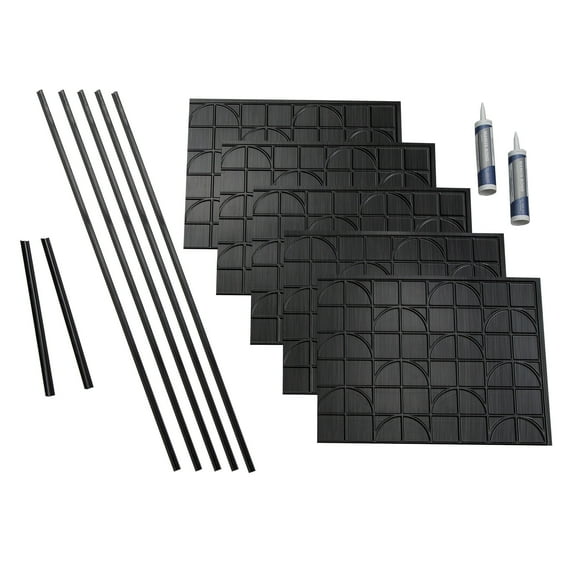FASÄDE Crescent Decorative Vinyl Backsplash 15 sq ft Kit in Brushed Onyx