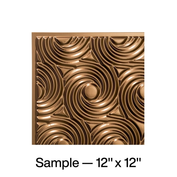FASÄDE Cyclone Decorative Vinyl Glue Up Ceiling Panel in Oil Rubbed Bronze (12X12 Inch Sample)