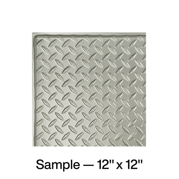 FASÄDE Diamond Plate Decorative Vinyl Wall Panel in Brushed Aluminum (12X12 Inch Sample)