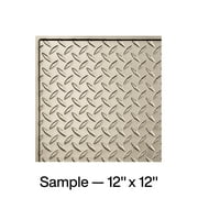 FASADE FASÄDE Diamond Plate Decorative Vinyl Wall Panel in Argent Silver (12X12 Inch Sample)