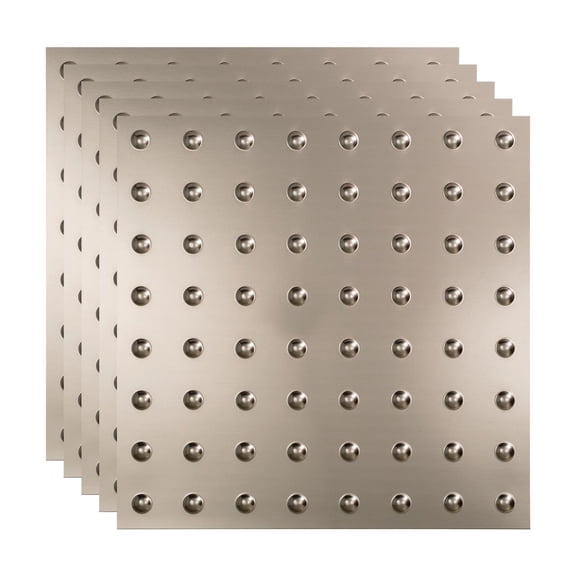 FASÄDE Dome Decorative Vinyl 2ft x 2ft Lay in Ceiling Panel in Brushed Nickel (5 Pack)
