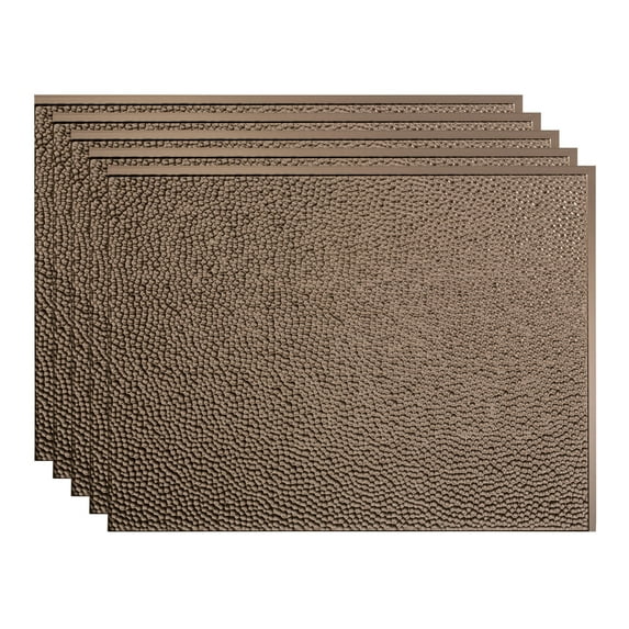 FASÄDE Hammered Decorative Vinyl 18in x 24in Backsplash Panel in Argent Bronze (5 Pack)