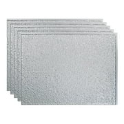 FASÄDE Hammered Decorative Vinyl 18in x 24in Backsplash Panel in Brushed Aluminum (5 Pack)